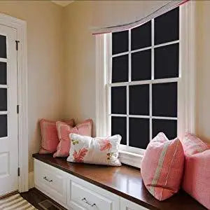 Blackout Opaque Window Sticker Static Cling 100% Light Blocking PVC Frosted Dark Tint Film Privacy Protection Window Covering