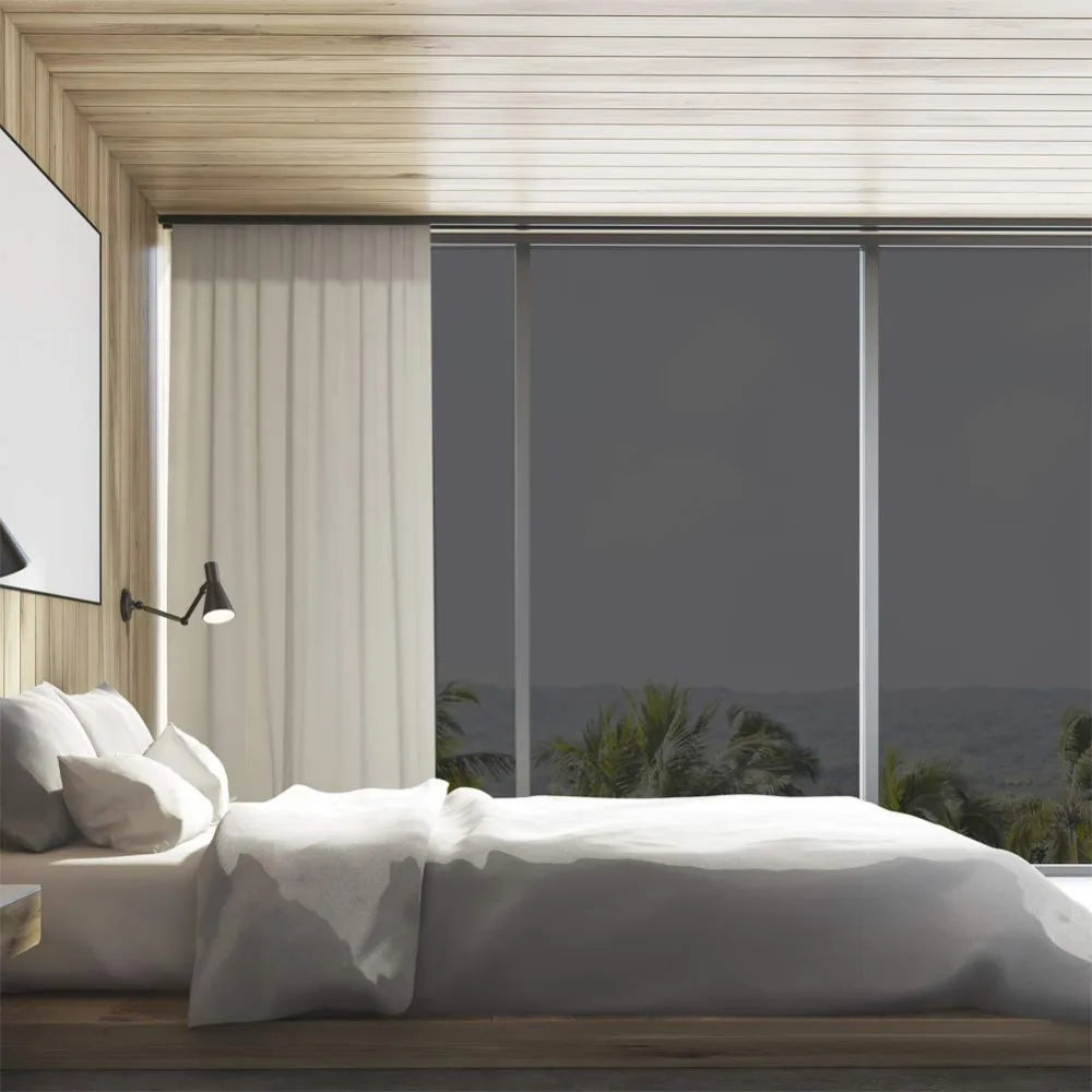 Window Privacy Film One Way Daytime Privacy Static Cling Sun Blocking Anti UV Reflective Window  for Home and OfficeBlack Silver