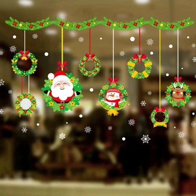 2025 Merry Christmas Wall Sticker Window Glass Merry Christmas Decor for Home Living Room Wall Decor 2026 Happy New Year Sticker