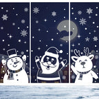 1Set Santa Claus Snowman Elk Window Stickers Snowflake Electrostatic Wall Sticker 2024 Christmas Decoration For Home New Year
