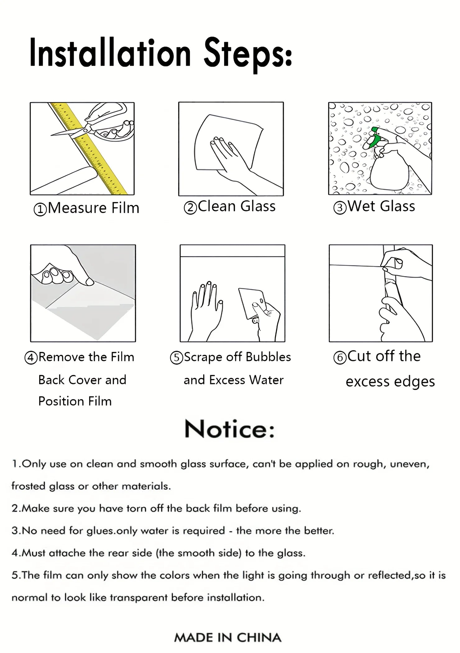 Window Privacy Film Stained Glass Window Film Mosaic Static Cling Decorative Window Vinyl, Non-Adhesive UV Blocking for Home