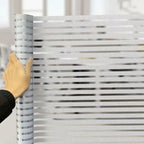 Horizontal Stripesd Glass Window Film Privacy Frosted Glass Window Sticker Translucent Opaque Sticker Suitable for Kitchen Offices and Other Scenes