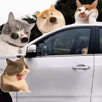 Cat and puppy sticker pack for electric car, car window glass decals, funny cartoon kitten and puppy car stickers for back windo