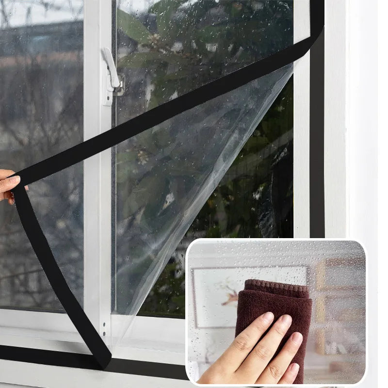 TYMF Winter Window film,Windproof Heat-insulating film,Transparent Plastic film Black edge Easy To Install and Disassemble type