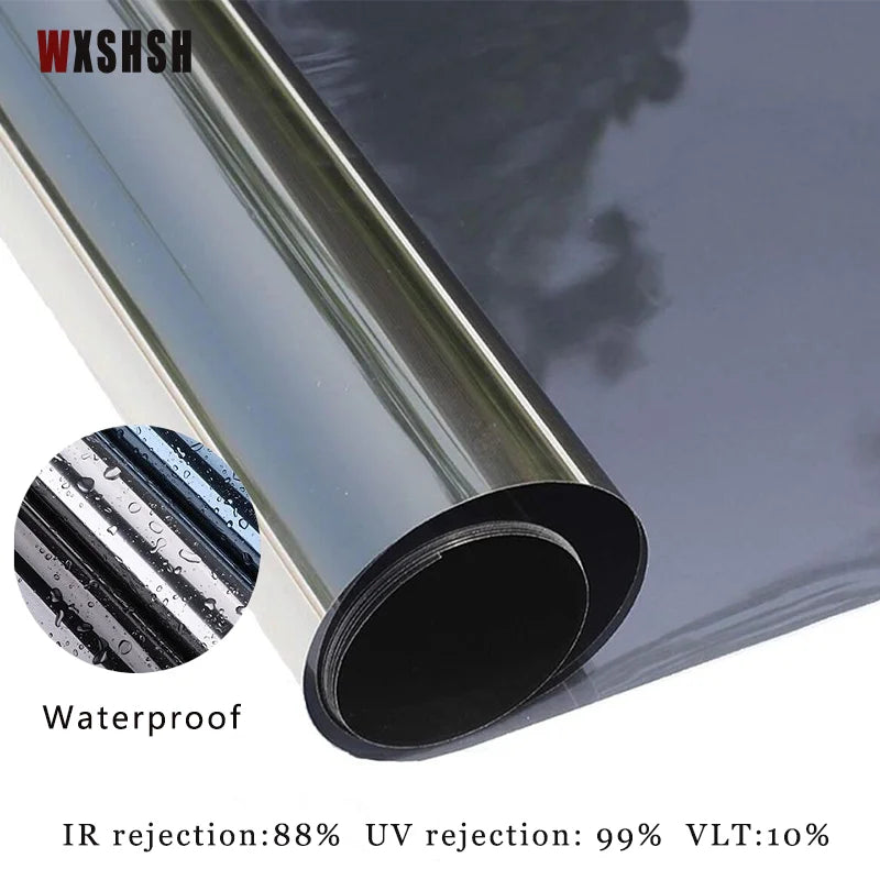 Window Privacy Film One Way Daytime Privacy Static Cling Sun Blocking Anti UV Reflective Window  for Home and OfficeBlack Silver