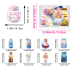 50PCS Transparent PET Bottle Seies Stickers Waterproof Doodle Decals for Home Window Glass DIY Wall Background Stickers