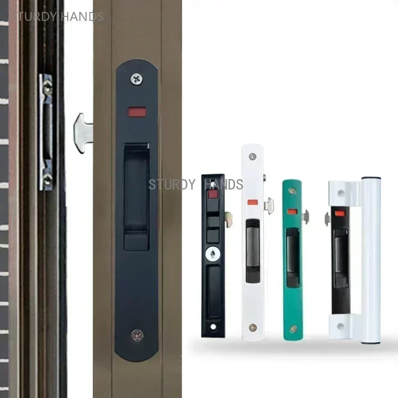 1 set of thickened stainless steel aluminum alloy door and window hook locks balcony sliding glass sliding door lock buckles
