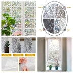 Wide 75/90 Cm Frosted Window Privacy Film, Non-Adhesive Window Glass Films, Heat Control Static Cling Removable Window Stickers