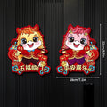 1Pair Horse Year Wall Stickers Cartoon Zodiac Horse Door Window Decorative Stickers Spring Festival Couplet Home Supplies