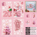 Christmas Window Stickers Blue Snowman Santa Decorative Films Reusable Snowflake Elk Ornaments Merry 2025 Happy New Year 2026
