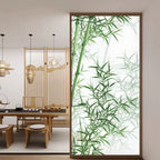Privacy Glass Window Film Bamboo Pattern Frosted Glass Door Film Sun Blocking Glue-Free Static Adhesive Glass Window Stickers
