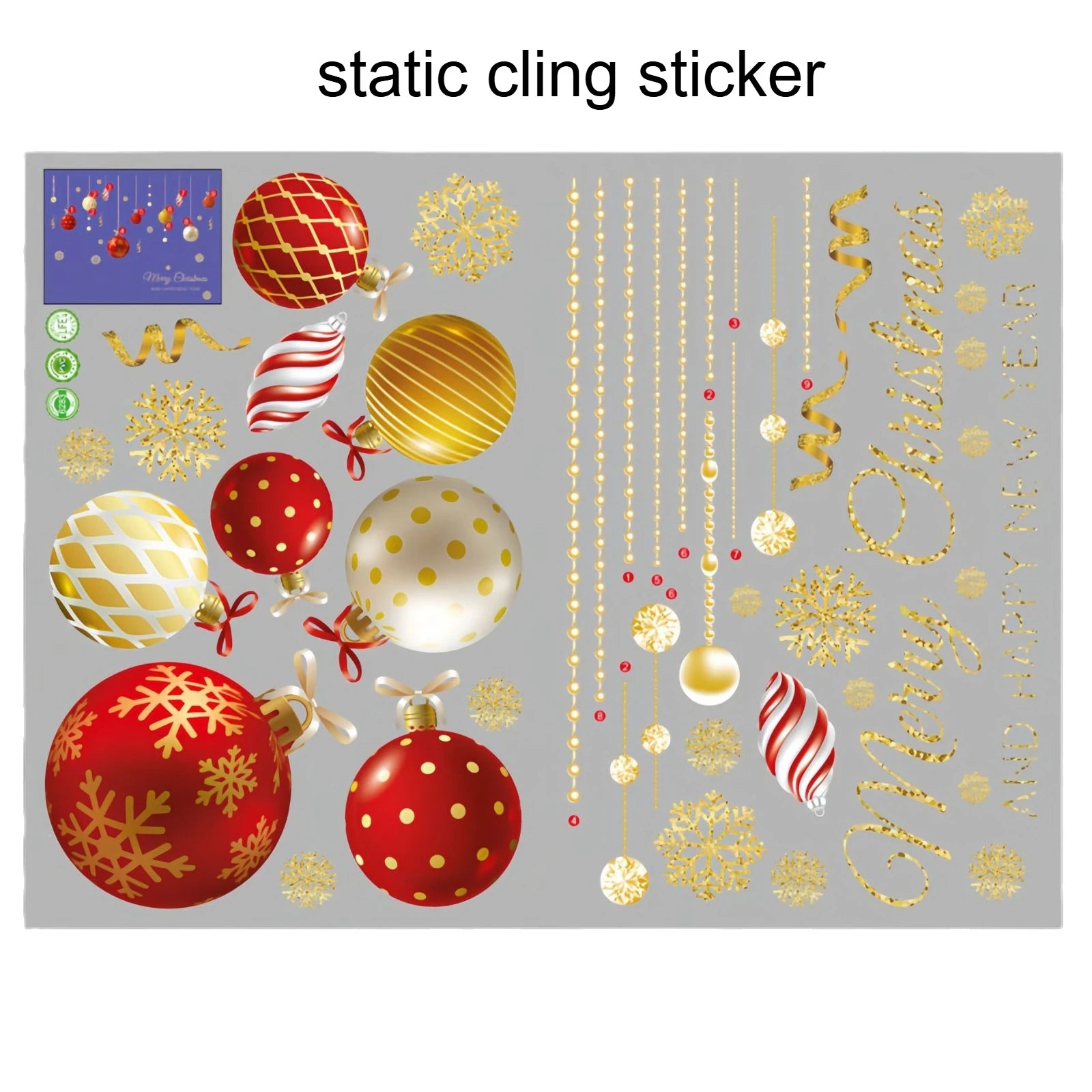 1pc Reusabl Window Stickers - Cartoon Snowflake & Merry Christmas Decals,White & Red DIY Holiday Decor for Glass Doors & Windows