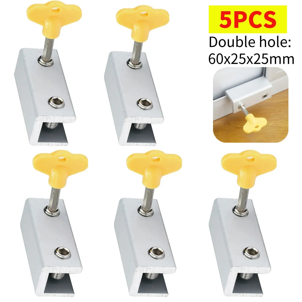 5-1pc Sliding Sash Stopper Cabinet Locks Straps Aluminum Alloy Safety Lock Child Protection Door And Window Anti-theft Lock
