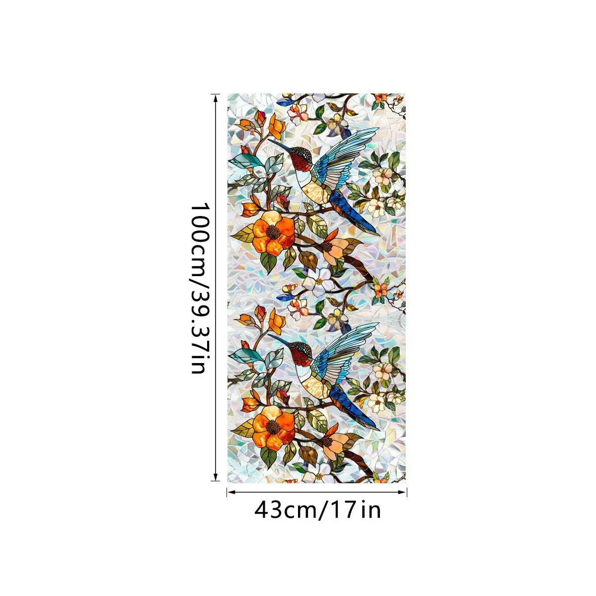 Sun Catcher Static Glass Stickers Non-Adhesive Window Sticker Decorative Privacy Flower Decal Painted Glass Rainbow Film Decors