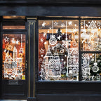 4 sheets/set Large Christmas Window Clings - Snowman & Snowflake Decals for Festive Glass Decoration,Snowy house wall stickers