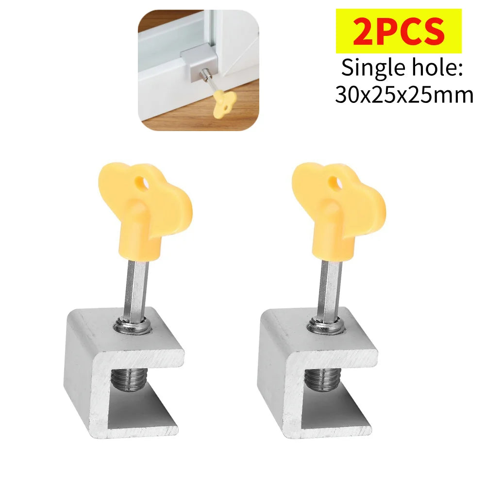 5-1pc Sliding Sash Stopper Cabinet Locks Straps Aluminum Alloy Safety Lock Child Protection Door And Window Anti-theft Lock