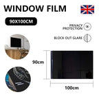 76/90cm Blackout Window Film Privacy: 100% Total Light Blocking Self-Adhesive Black Window Film for Glass Window for Baby Nurser