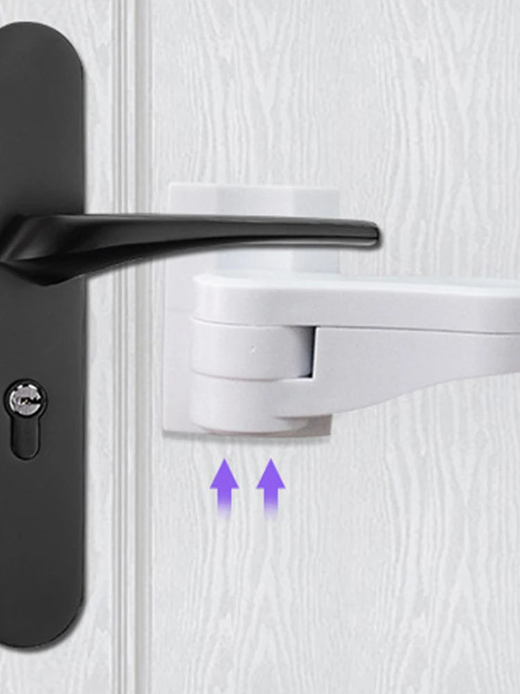 Child Safe Door Lock Universal Door Lever Lock 180 Degree Rotating Door Security Latch Self Adhesive for Window Door Cabinet