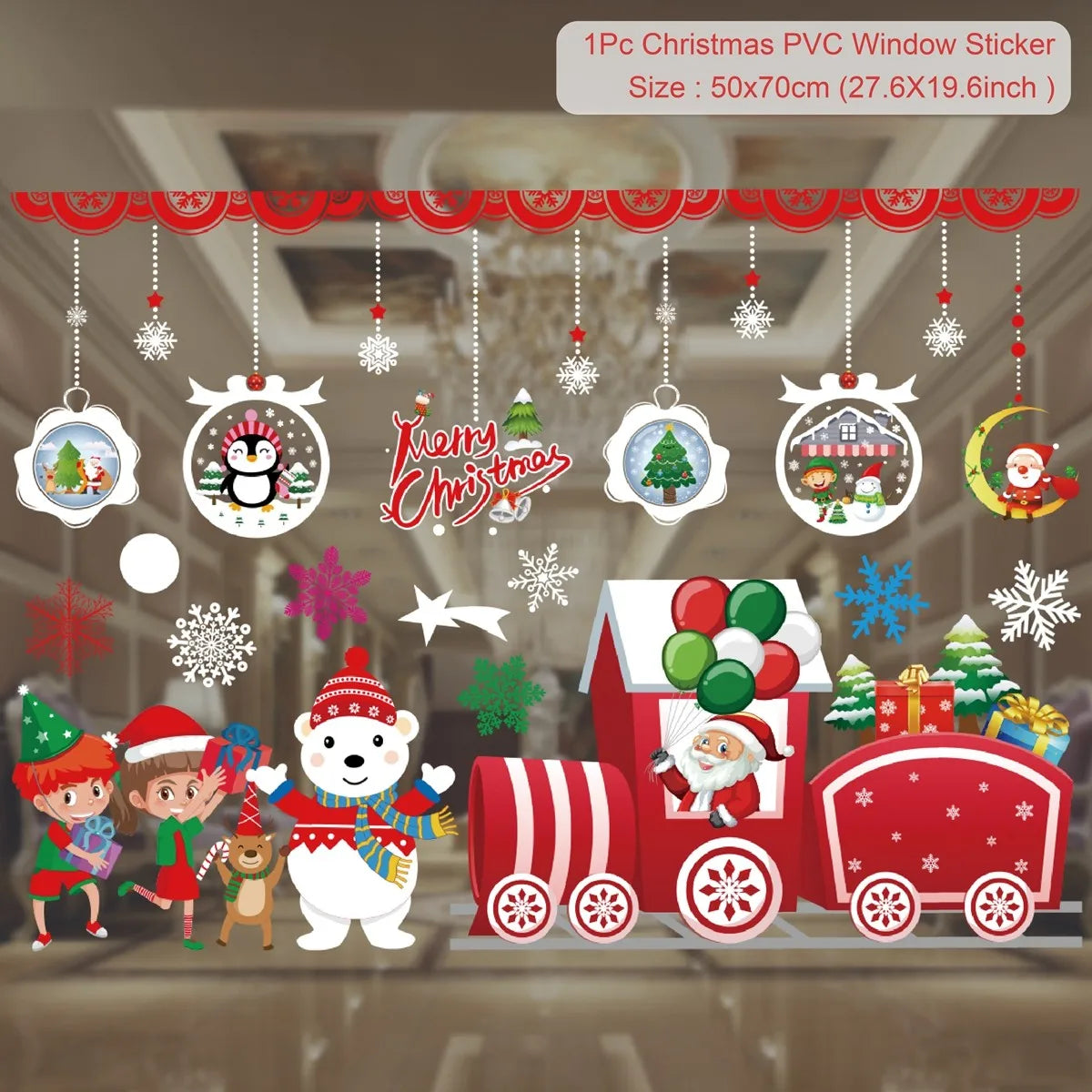 Christmas Window Stickers Christmas Wall Sticker Room Wall Decals Merry Christmas Decors 2024 For Home New Year Stickers 2025
