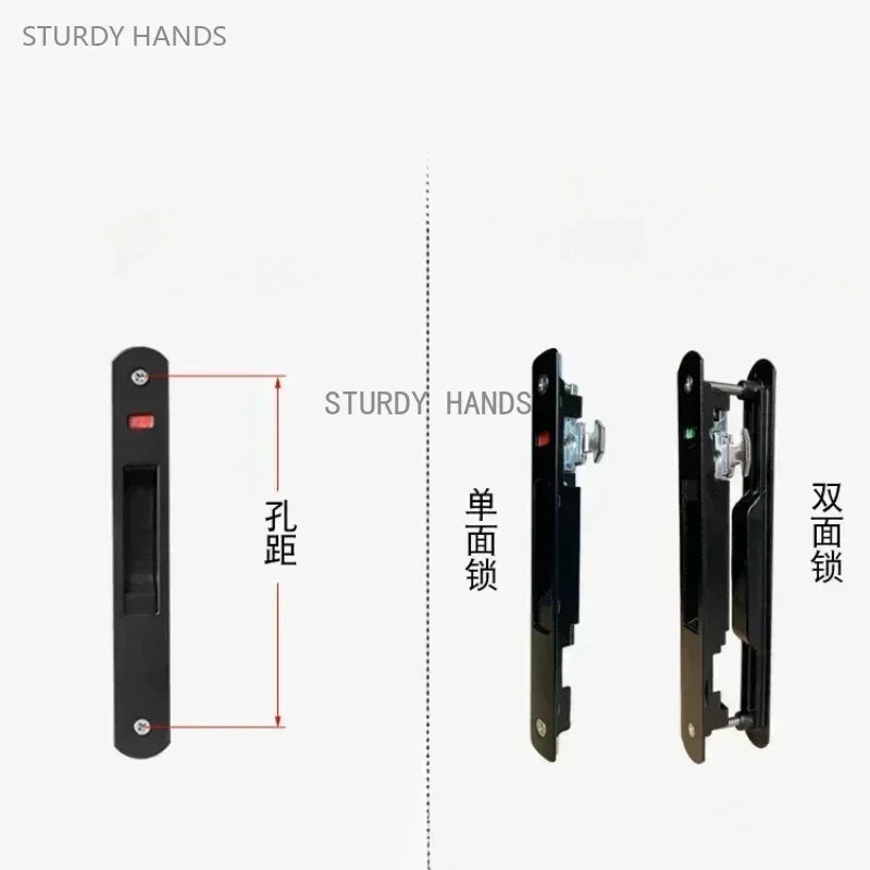 1 set of thickened stainless steel aluminum alloy door and window hook locks balcony sliding glass sliding door lock buckles