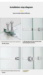 ZEXEF Glass Cabinet Password Lock Glass Sliding Door Lock Storage Display Cabinet Window Double Open Combination Lock Hardware