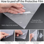 Frosted Window Privacy Film Heat Control UV Blocking, Static Cling Non-Adhesive Reusable Door coverings for Bathroom Home Office