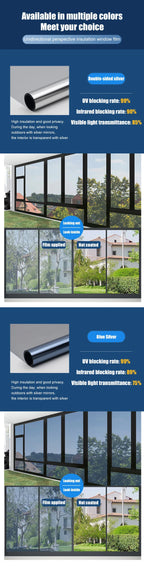 House Anti Look Window Privacy Film Adhesive Vinyl Mirror Foil One Way Car Glass Screen Tint Stickers Rolls UV Protection Tools