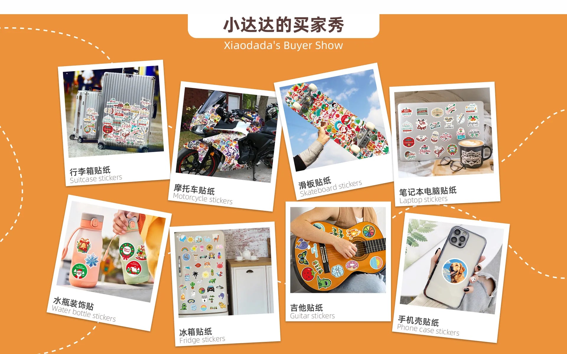 50PCS Transparent PET Bottle Seies Stickers Waterproof Doodle Decals for Home Window Glass DIY Wall Background Stickers