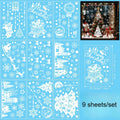 9 sheets Christmas Static Window Stickers, Seamless and Easy to - Snowflake Theme "Merry Christmas" Letters - Christmas Tree