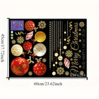 1pc Reusabl Window Stickers - Cartoon Snowflake & Merry Christmas Decals,White & Red DIY Holiday Decor for Glass Doors & Windows