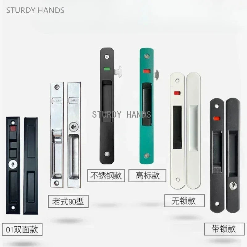 1 set of thickened stainless steel aluminum alloy door and window hook locks balcony sliding glass sliding door lock buckles