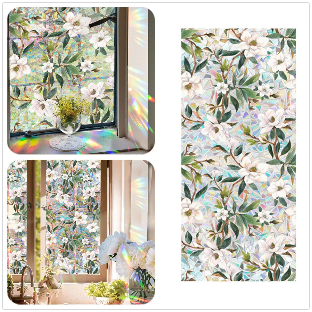 Window Film, Non-Adhesive Static Cling Window Film, Stained Glass Window Decals, Window Stickers for Home Office