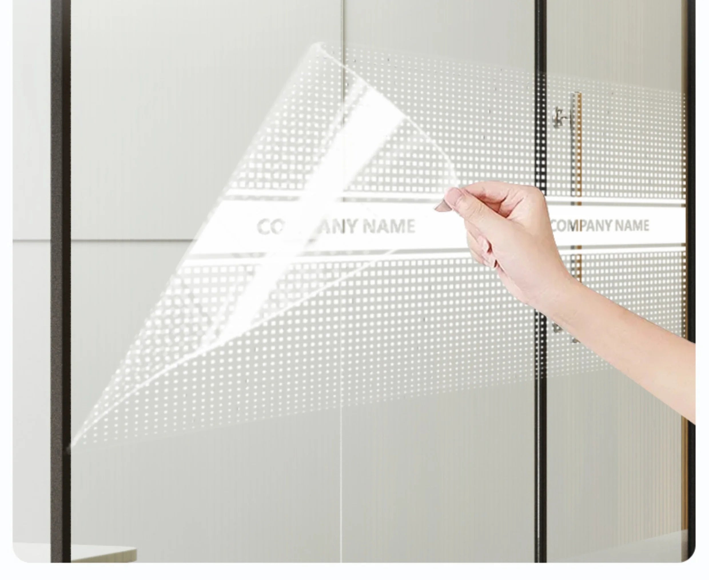 AIMOR Sticker Self-adhesive Customized Printing LOGO Decoration Office Use Translucency Semi-privacy Gradient Window Glass Film