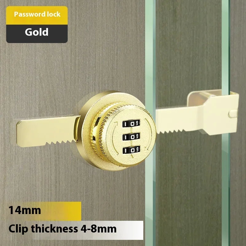 ZEXEF Glass Cabinet Password Lock Glass Sliding Door Lock Storage Display Cabinet Window Double Open Combination Lock Hardware