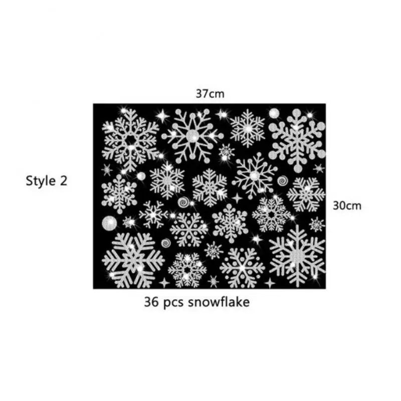 Glitter Effect Snowflake Electrostatic Wall Sticker Christmas Kids Room Decor Glass Window Home Decoration New Year Wallpaper