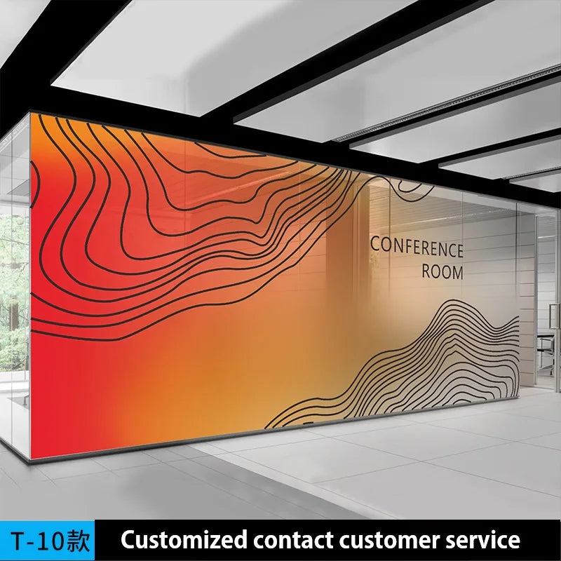 AIMOR Sticker Self-adhesive Customized Printing LOGO Decoration Office Use Translucency Semi-privacy Gradient Window Glass Film