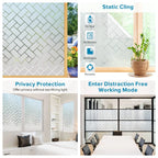 Wide 75/90 Cm Frosted Window Privacy Film, Non-Adhesive Window Glass Films, Heat Control Static Cling Removable Window Stickers