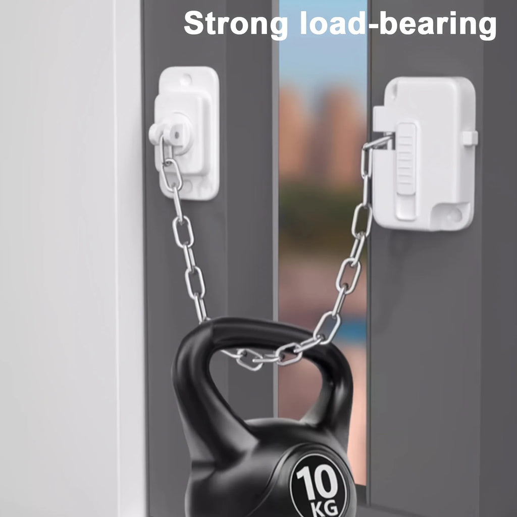 Adjustable Window Safety Lock - No-Drill/Drill Installation, Secure Sliding & Casement Windows with Screws and Adhesive Included