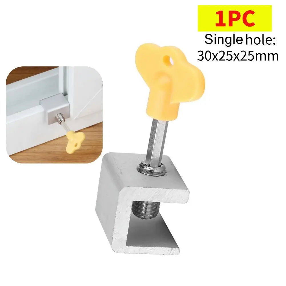 5-1pc Sliding Sash Stopper Cabinet Locks Straps Aluminum Alloy Safety Lock Child Protection Door And Window Anti-theft Lock