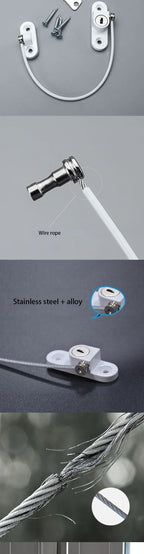 Children's Safety Lock High-rise Fall Protection Push-pull Limiter Window Lock External Push Flat Open Anti-theft Window Lock