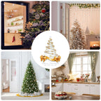 Christmas Window Decals 25.59x17.72 Inch Decal Pvc Double-Sided Golden Christmas Tree Window Sticker for Home Window Wall Decor