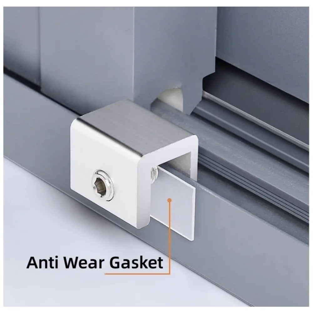 2 PCS Window Lock Buckle Fixed Alloy Non Perforated Window Lock Buckle Child Protection Safety Anti Pinch Anti-theft Lock Buckle