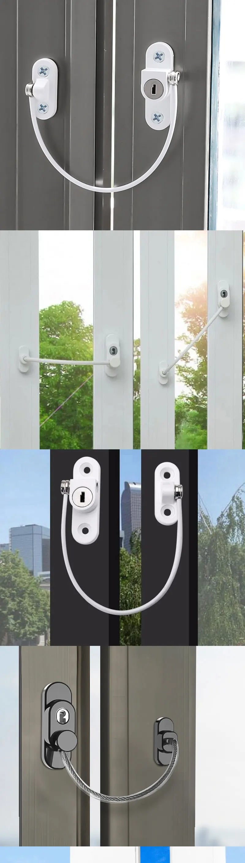 Children's Safety Lock High-rise Fall Protection Push-pull Limiter Window Lock External Push Flat Open Anti-theft Window Lock