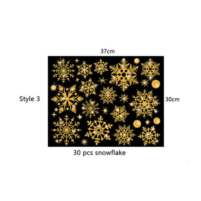 Glitter Effect Snowflake Electrostatic Wall Sticker Christmas Kids Room Decor Glass Window Home Decoration New Year Wallpaper