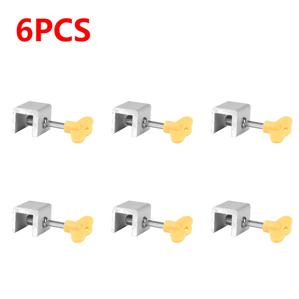 1-10pcs Adjustable Window Lock Stopper Security Anti-theft Lock with Key Portable Sliding Sash Stopper For Baby Kids Child