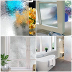 Glass Window Film Window Privacy Film Frosted Window Vinyl 3D Decorative Window Decals Non Adhesive Bathroom Living Room
