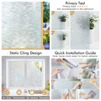 Wide 75/90 Cm Frosted Window Privacy Film, Non-Adhesive Window Glass Films, Heat Control Static Cling Removable Window Stickers