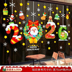 1pc 2026 Christmas Window Stickers Santa Claus Snowflake Pattern Christmas Decal New Year Gift Xmas Party Decorations Navidad
