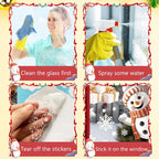 Christmas Window Stickers Blue Snowman Santa Decorative Films Reusable Snowflake Elk Ornaments Merry 2025 Happy New Year 2026