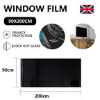 76/90cm Blackout Window Film Privacy: 100% Total Light Blocking Self-Adhesive Black Window Film for Glass Window for Baby Nurser